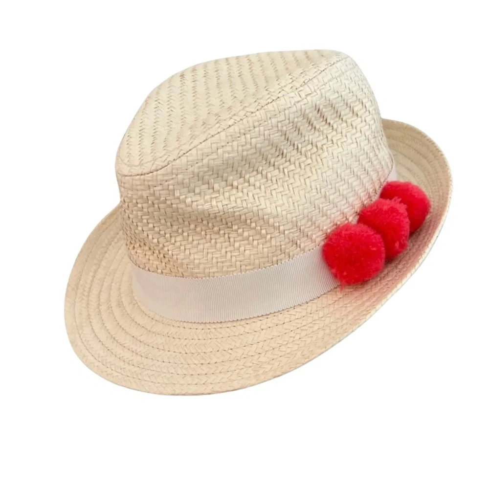 Shade critters girls fedora 2t-4/5 with Pink Pom Poms